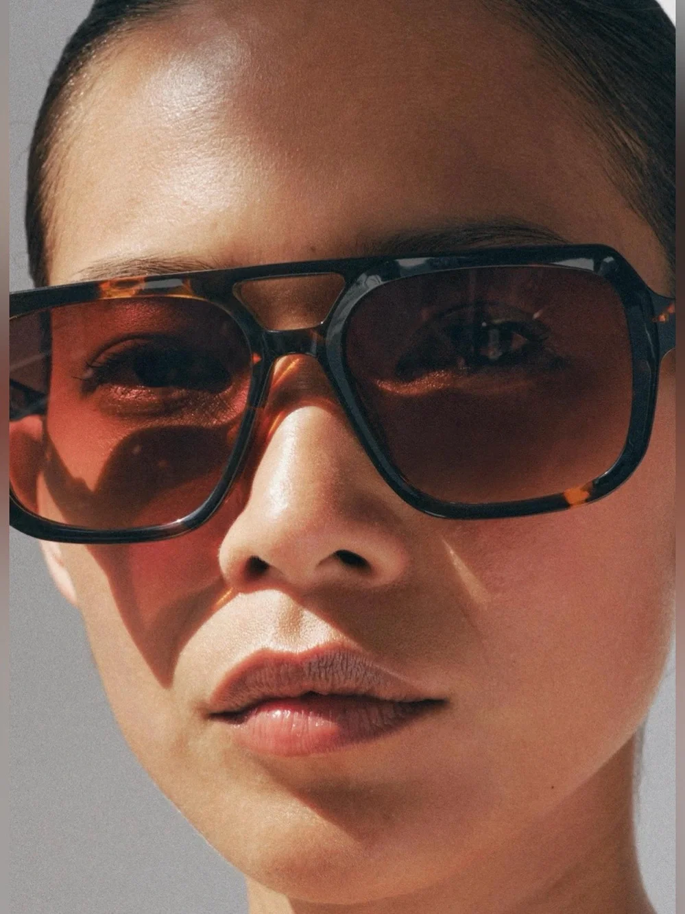 ZARA AVIATOR ACETATE SUNGLASSES BROWN  NWT